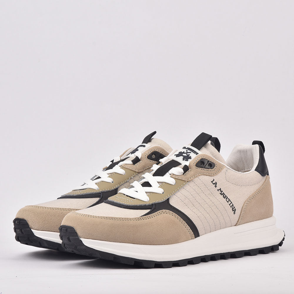 LA MARTINA SCARPA UOMO CAMOSCIO TEX FABRIC BEIGE LFM231-010-4370