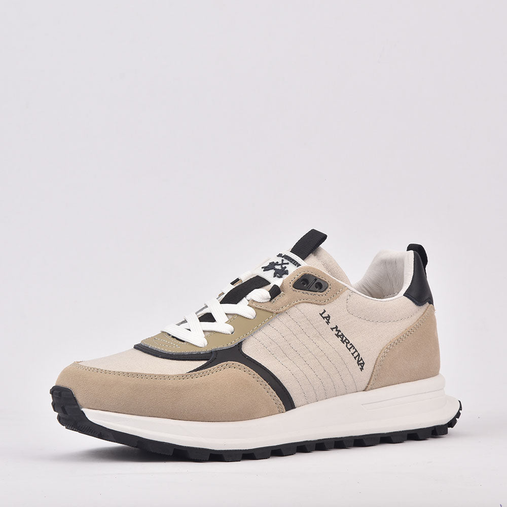 LA MARTINA SCARPA UOMO CAMOSCIO TEX FABRIC BEIGE LFM231-010-4370