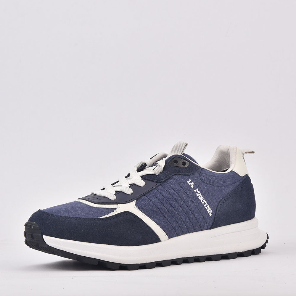 LA MARTINA SCARPA UOMO CAMOSCIO TEX FABRIC BLU LFM231-010-4360