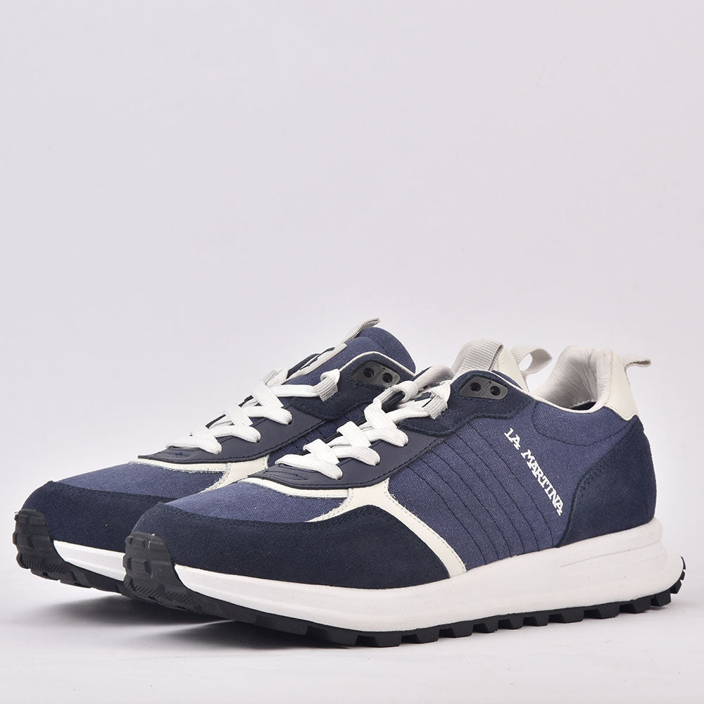 LA MARTINA SCARPA UOMO CAMOSCIO TEX FABRIC BLU LFM231-010-4360