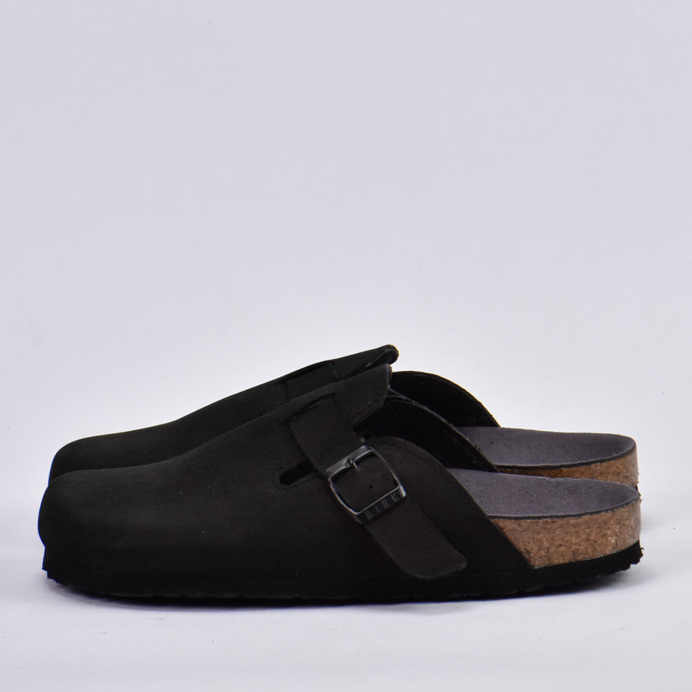 BIRKSBOT NUBUCK NOIR PLANTA GRIS