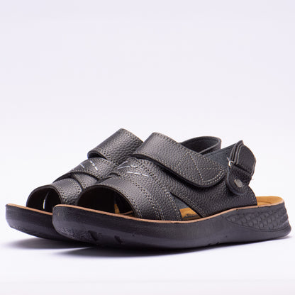 SANDALE LEATHER BLACK