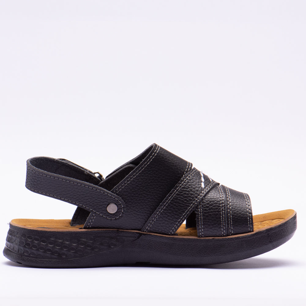 SANDALE LEATHER BLACK