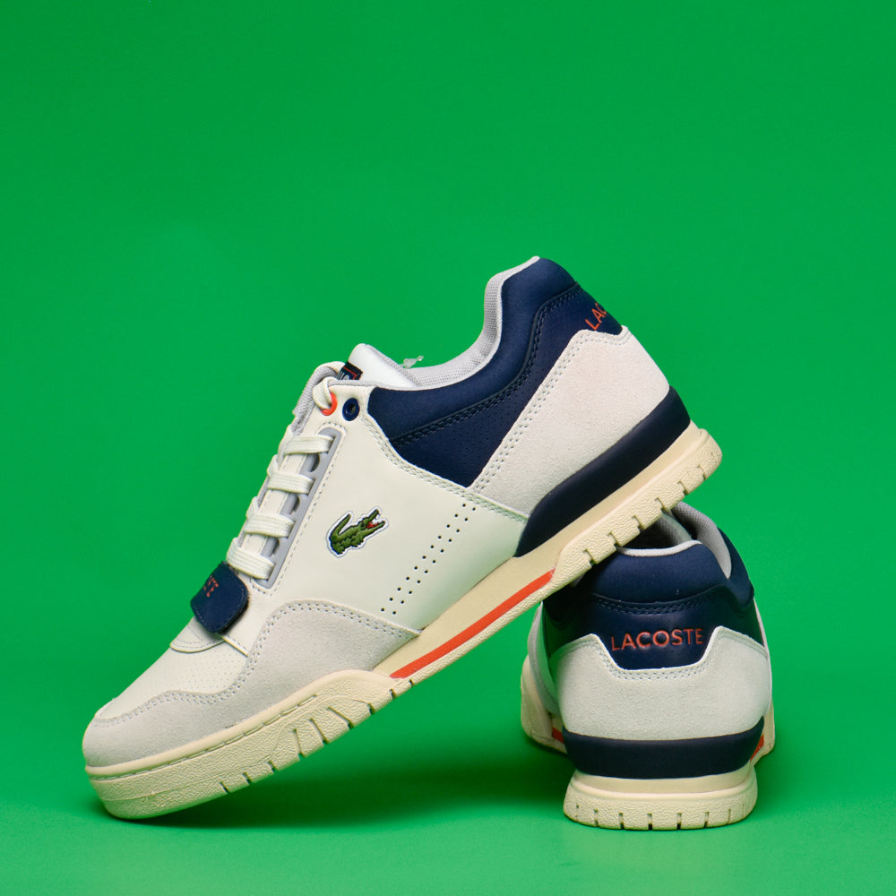 Lacoste missouri blanche et bleu best sale