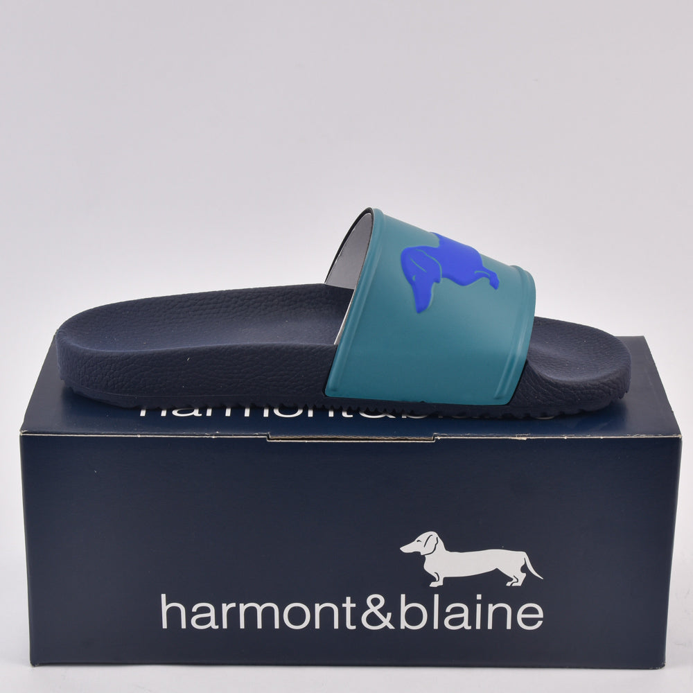 Harmont & Blaine CIABATTA UOMO EVA - LOGO VERDE MARE - BLU