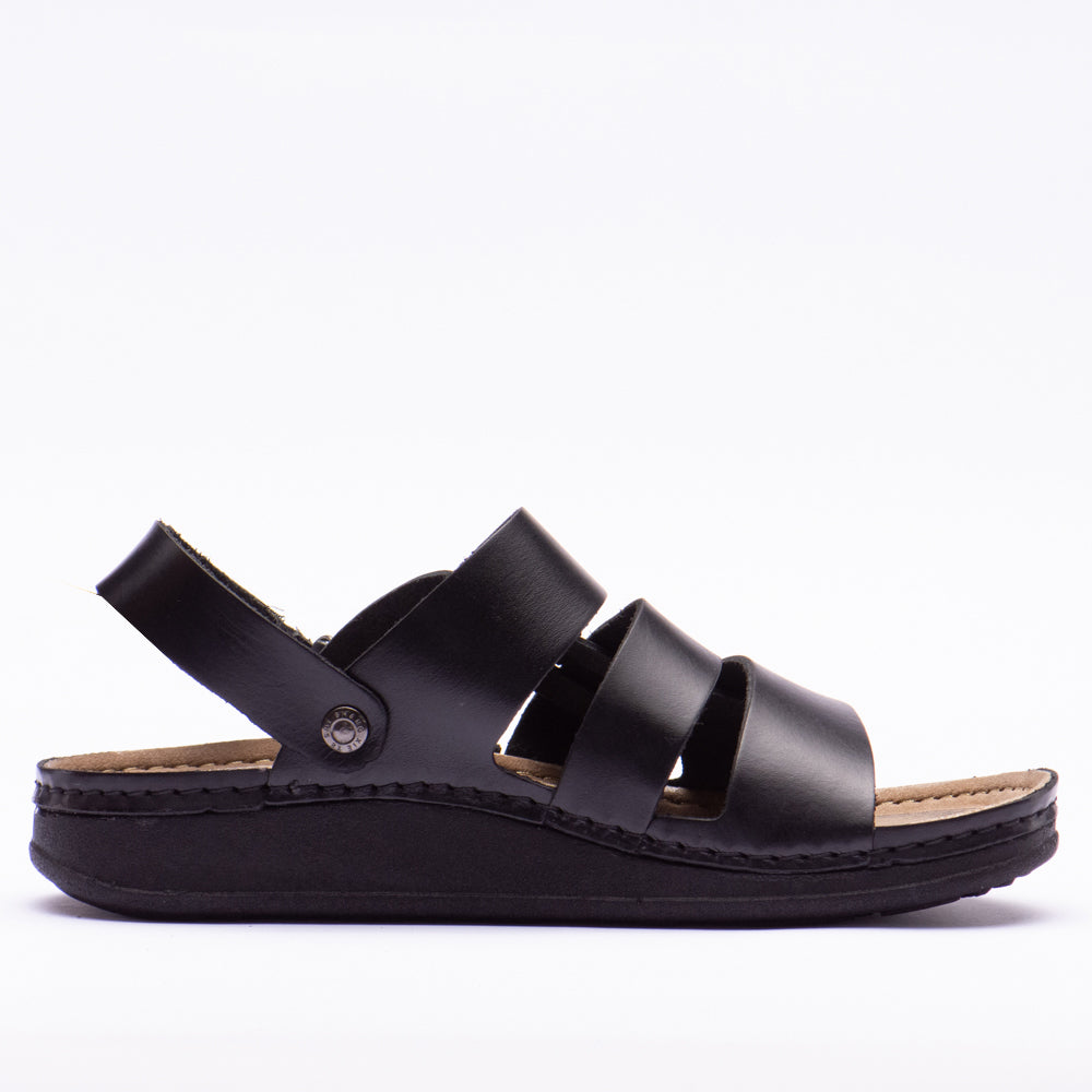 SANDALE LEATHER BLACK