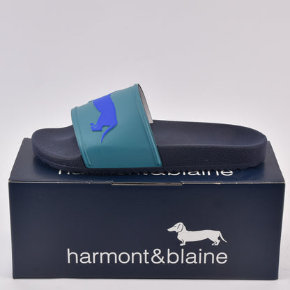 Harmont & Blaine CIABATTA UOMO EVA - LOGO VERDE MARE - BLU