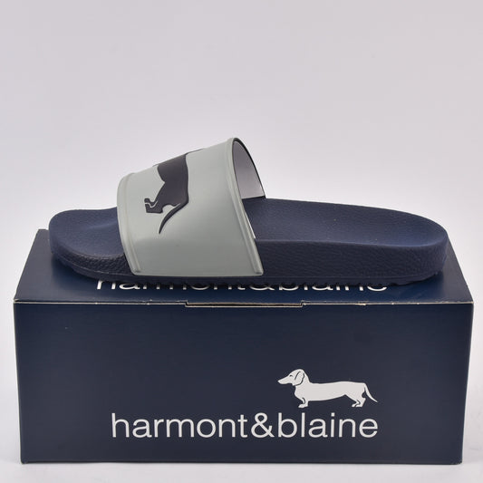 Harmont & Blaine CIABATTA UOMO EVA - LOGO GRIGIO - BLU