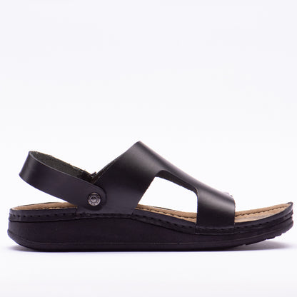 SANDALE LEATHER BLACK