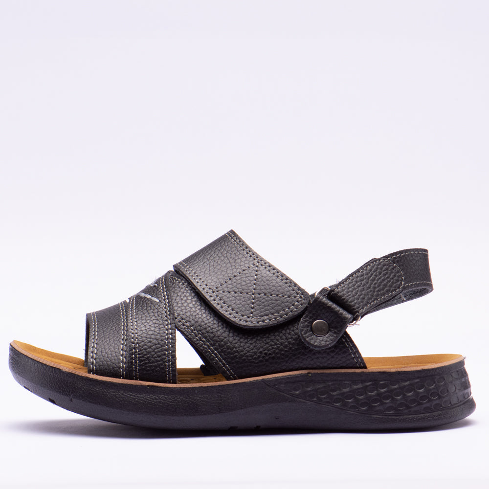 SANDALE LEATHER BLACK