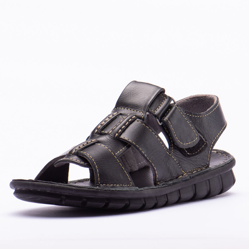 SANDALES LEATHER BLACK