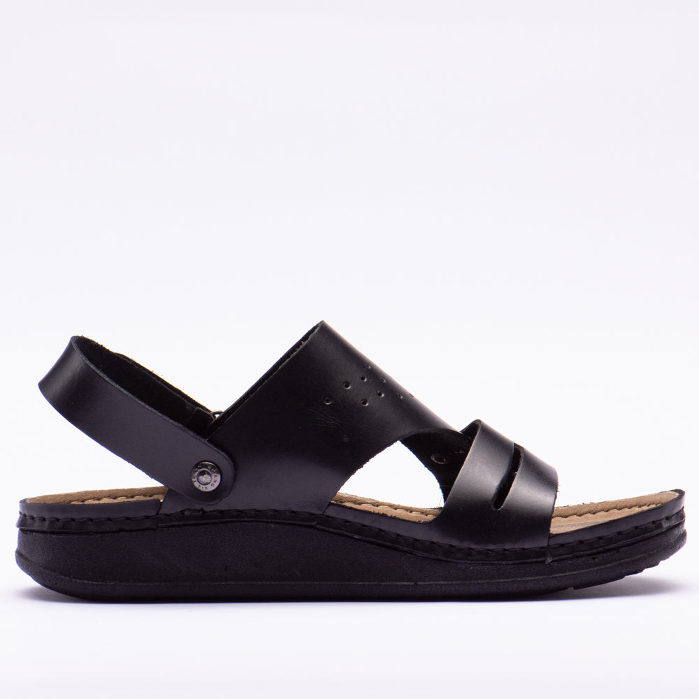 SANDALE LEATHER BLACK