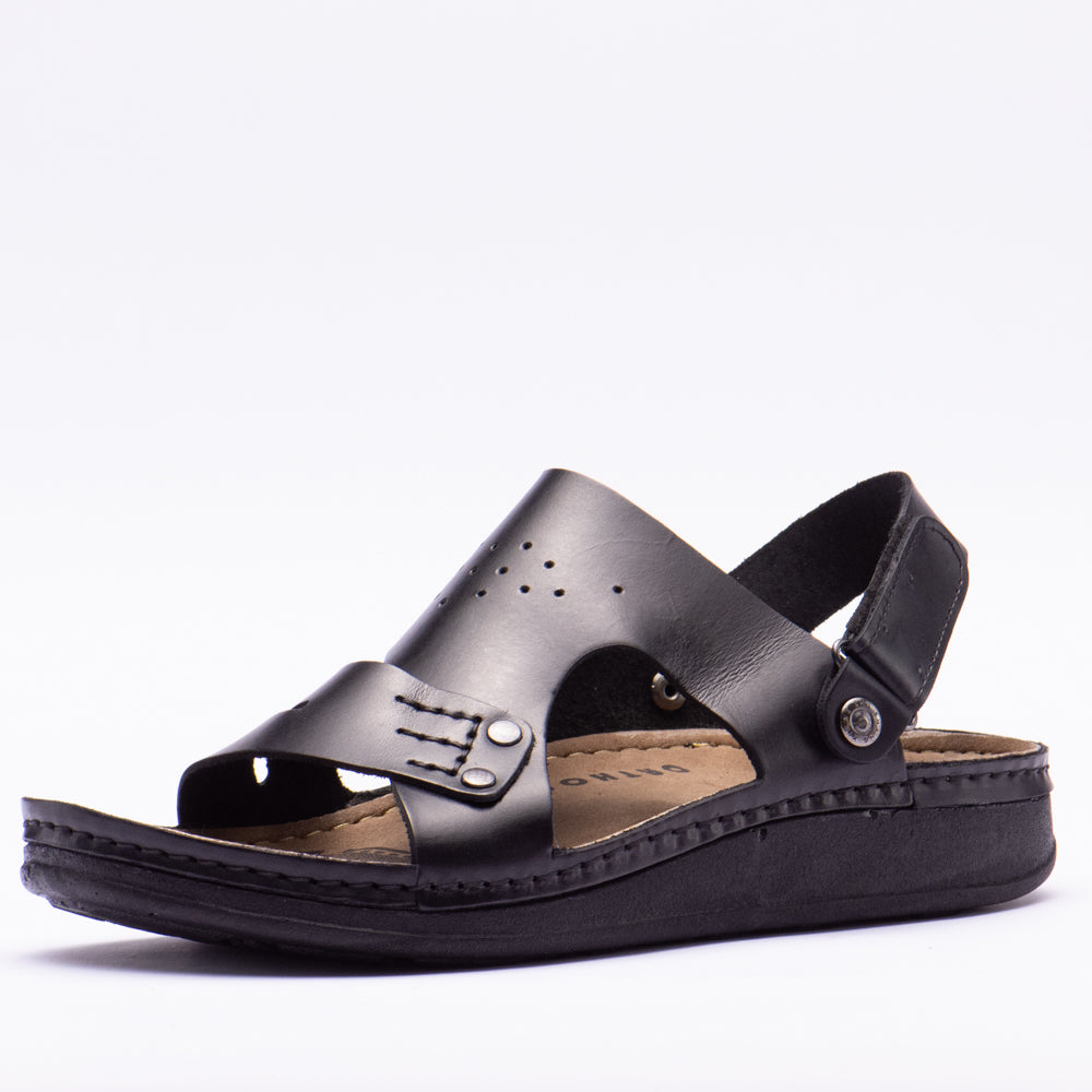 SANDALE LEATHER BLACK