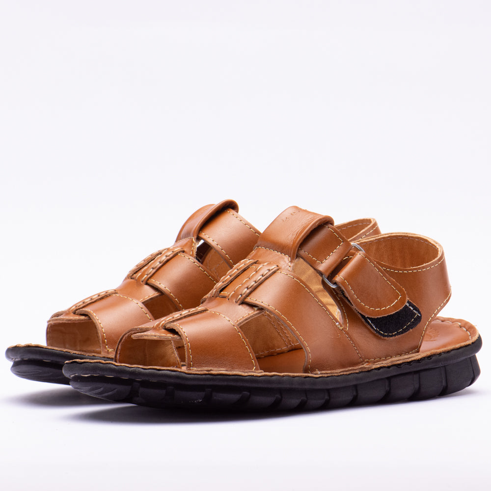 SANDALES LEATHER BROWN