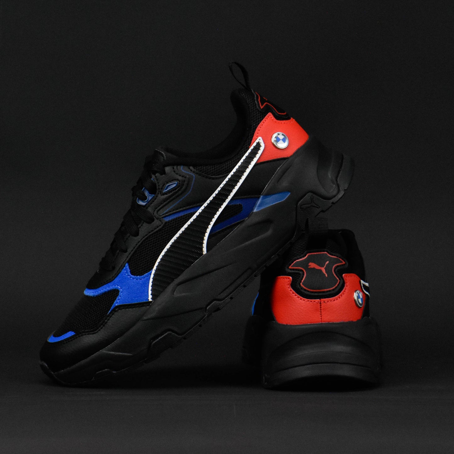 PUMA BMW MMS TRINITY BLACK PRO-BLUE POP RED