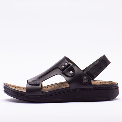 SANDALE LEATHER BLACK