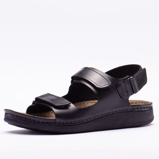 SANDALE LEATHER BLACK