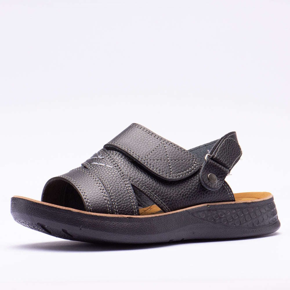 SANDALE LEATHER BLACK