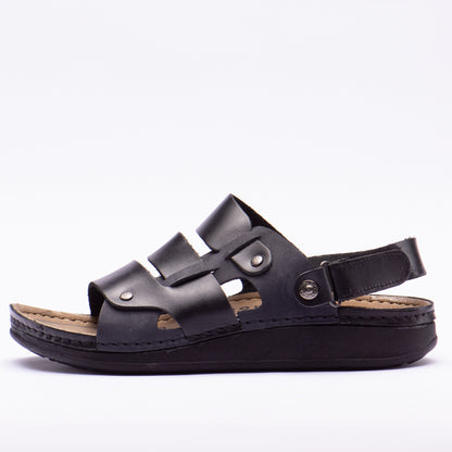 SANDALE LEATHER BLACK