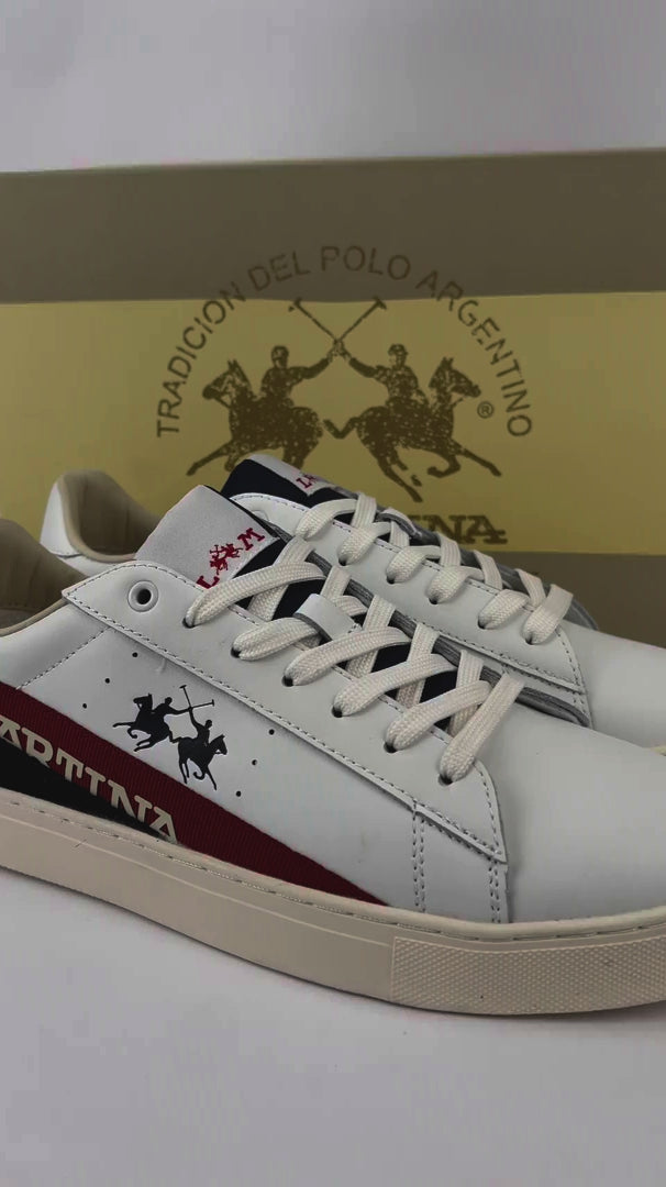 LA MARTINA SCARPA UOMO CALF - TAPE BIANCO - ROSSO LFM222-001